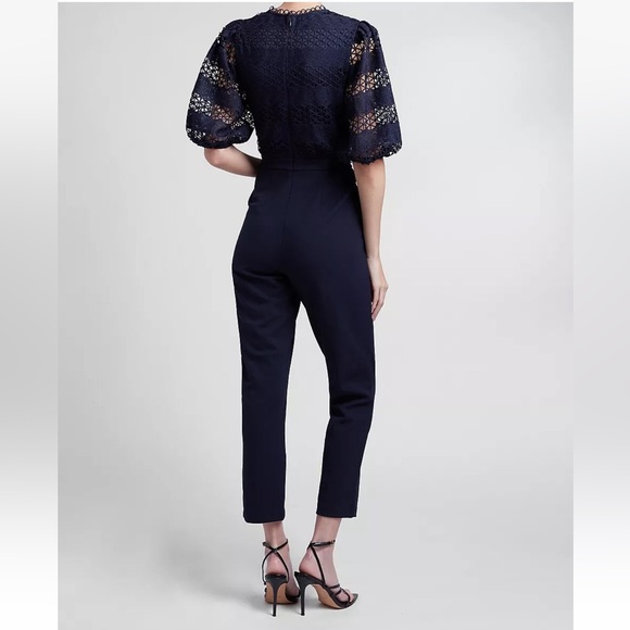 Worn Once navy blue jumpsuit, beautiful, feminine and delicate, very flattering - Picture 2 of 11